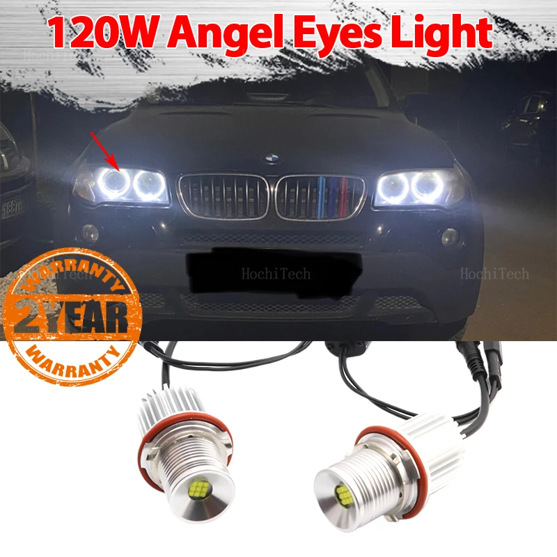 

120 Вт Canbus Error Free LED Angel Eyes Маркерные лампы для BMW E39 E81 E82 E87 E88 X5 E53 E60 E61 E63 E64 X3 E83