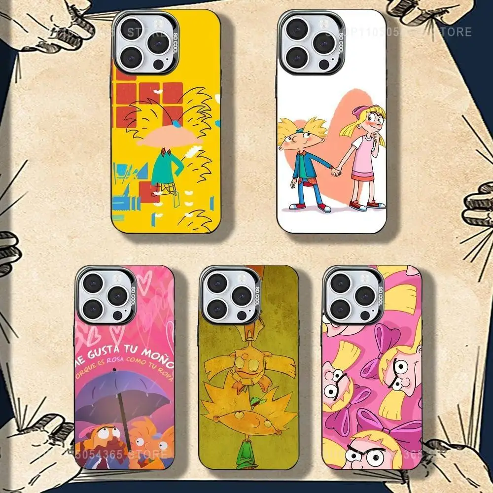 

Cartoon H-Hey A-Arnold Helgas Phone Case For iPhone 16,15,14,13,12,11,8,7,Pro,Max,Plus,Mini,XS,SE Shockproof Matte Cover
