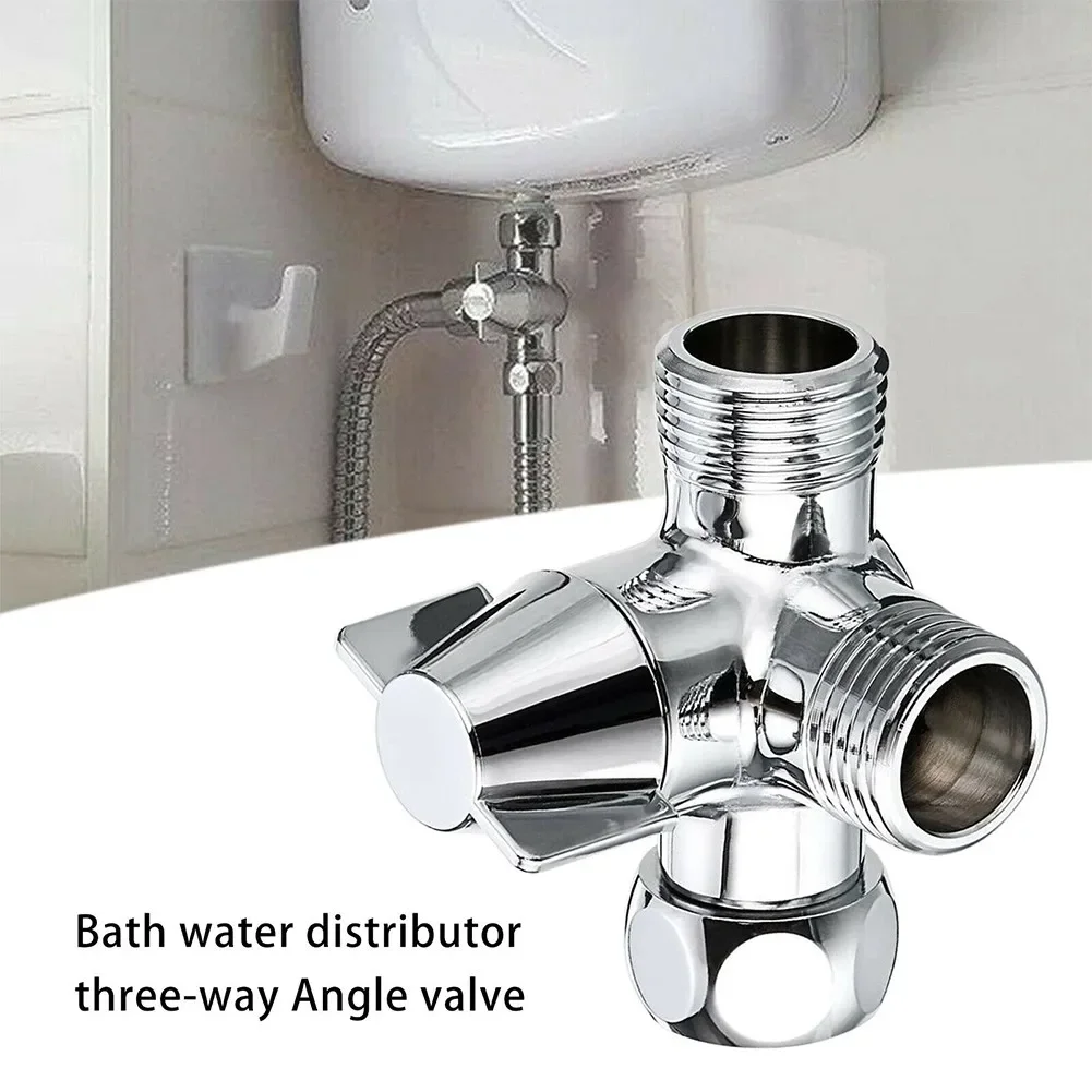 Shower Diverter Valve Spool Tap Splitter Faucet Diverter Outlet Sink Shower Hose Thread Valve T Adapter 1/2inch