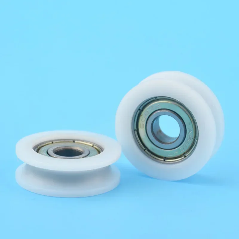4pcs 30mm Round Groove Nylon Pulley Wheels Roller for 3mm Rope W/ 608ZZ Bearing
