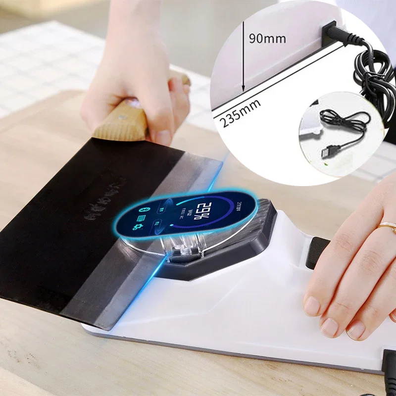 1PC Adjustable USB Electric Sharpener Diamond Fine Grinding Blade With Anti Cut Cover For Kitchen Knives Scissors Grinding Tool