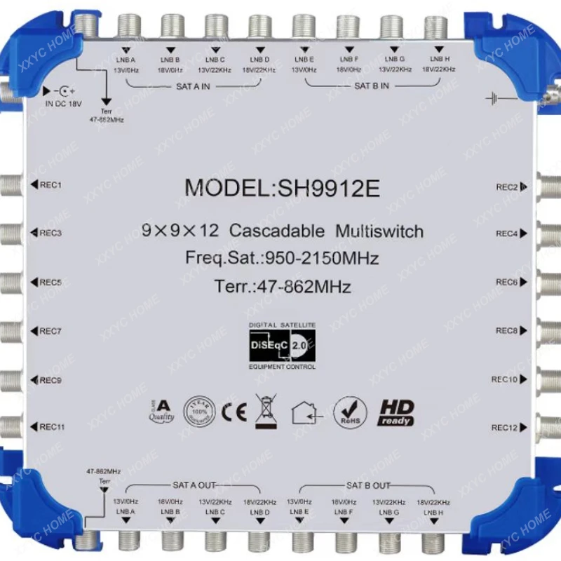 

9x8 9x12 9x9x12 кабель ТВ мультипереключатель/спутниковый мультипереключатель спутниковый ТВ приемник 950-2150 МГц