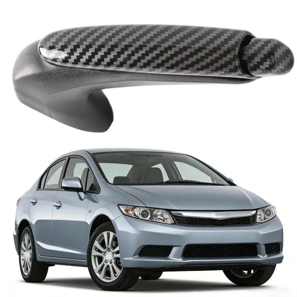 1PCS Hand Parking Brake Lever Carbon Fiber Texture/Silver Handle For Honda For Civic 2006-2011 Interior Modification  Accessorie