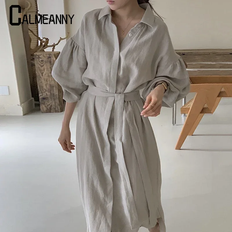 Robe chemise longue de soirée pour femmes, tenue de plage, vintage, maxi, surdimensionnée, décontractée, élégante, pour Rhde promo, été, 2023