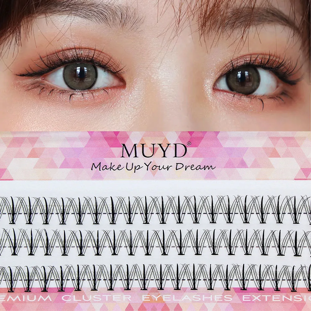 Wholesale Professional 60 Clusters Sandwich Eyelashes Extension Makeup Natural Soft Spiky 10D Grafting False Eyelashes