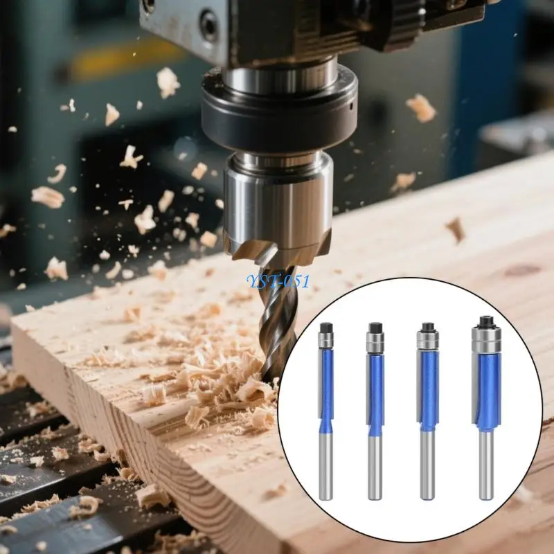 

E15A 4Pcs Woodworking Milling Cutter Profile Trimming Cutter Engraving Machine