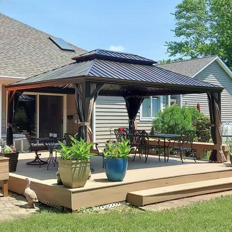 Gazebo Courtyard Shade Pavilion Gazebo Garden Tent Four Corners Gazebo Tea Room Customizable