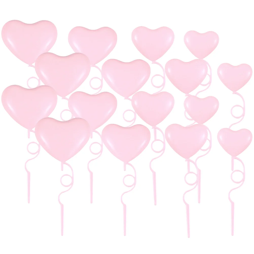 

36 Pcs Heart Shaped Cake Insert Lid Balloons Topper Decorations Wedding Party Favors Plug-in