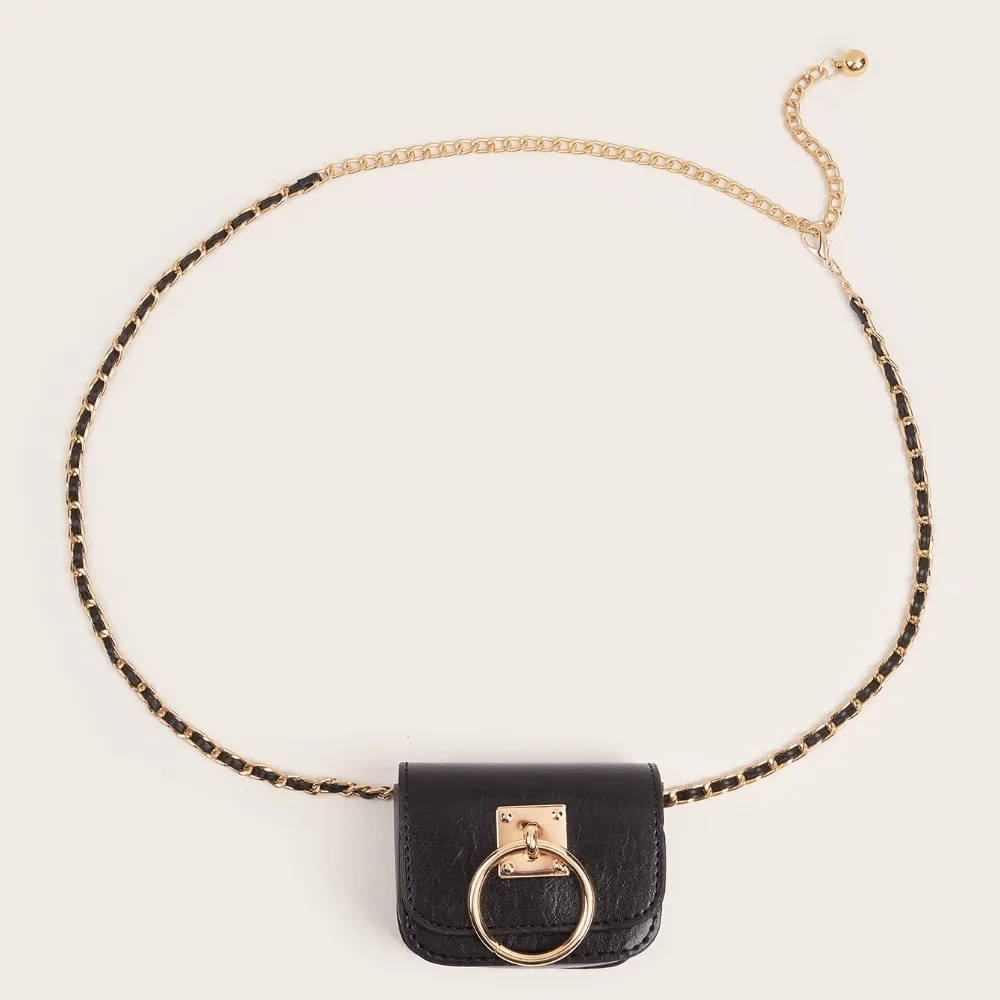 

Retro Alloy Belt with Waist Pack Jeans Decor Vintage PU Leather Waistband Strap Buckle Adjustable Waist Bag Waist Accessories