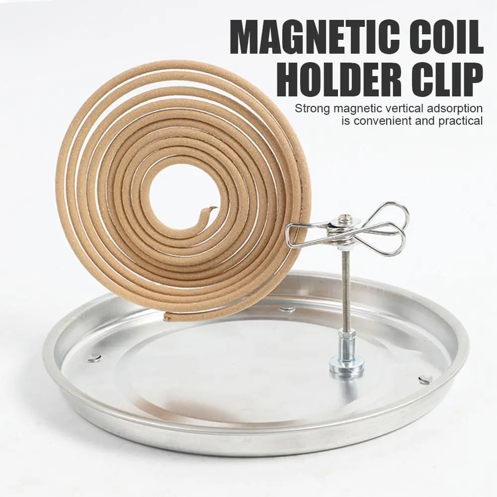 New Magnetic Mosquito Coil Bracket Stainless Steel Multi-function Ash Tray Base Incense clip Home Incense Mosquito Repellent