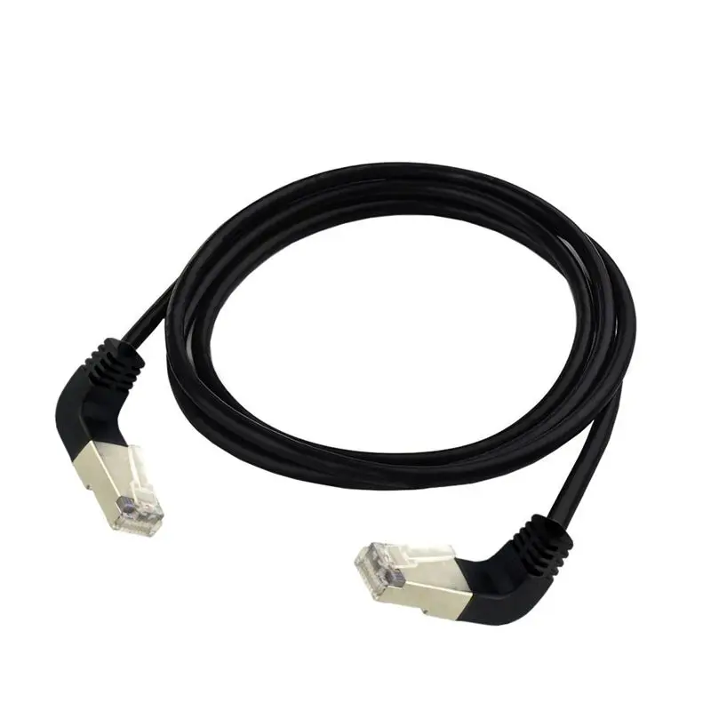 Cat5e Network Cable 90 Degree Right Angle UP and Down Bend Crystal Head Computer Room Network Cable Jumper Elbow RJ45