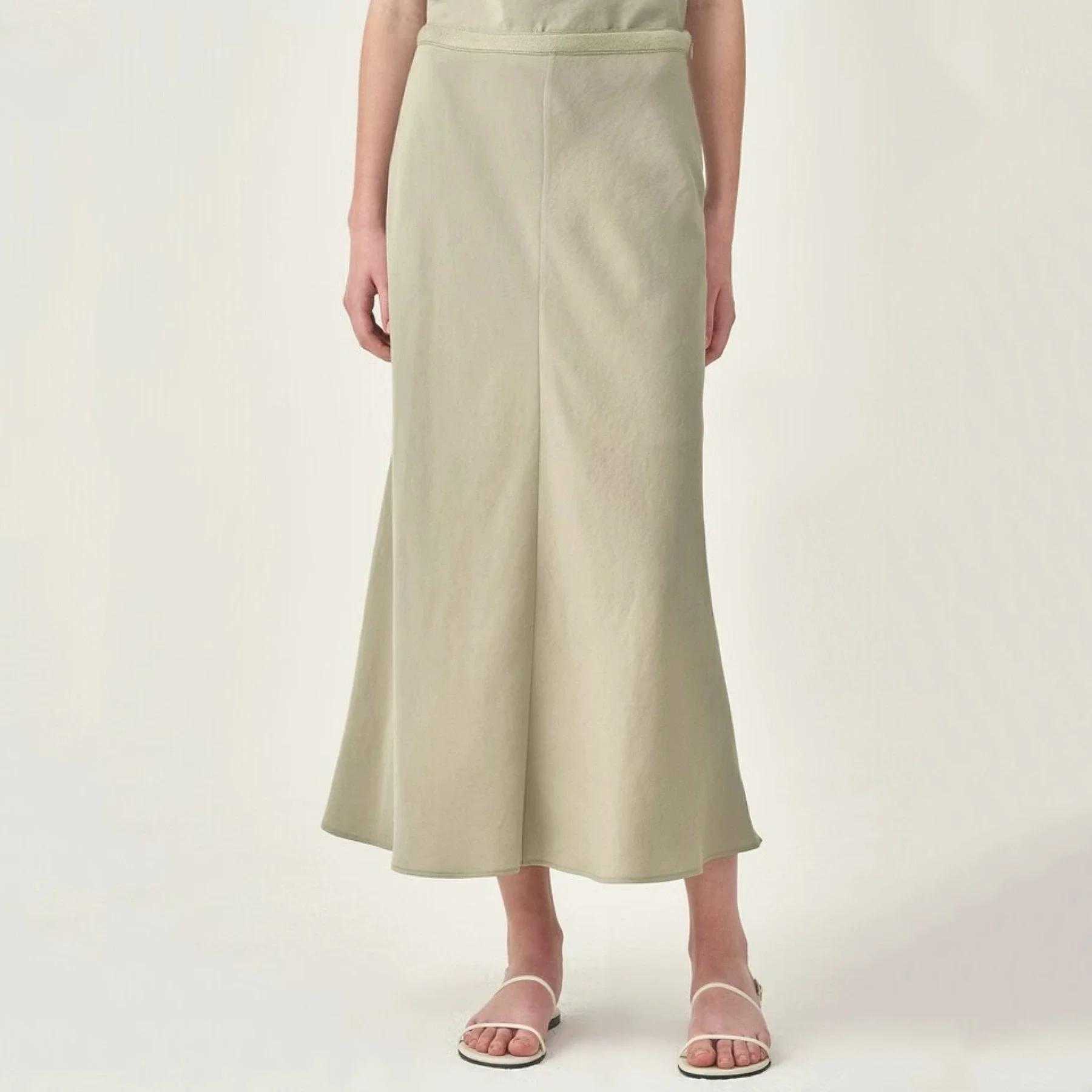 High Waist Long Skirt Lemon Cheese Fi Tail Hemline Slimming Simple Versatile Autumn Faion Women's Bot Wear