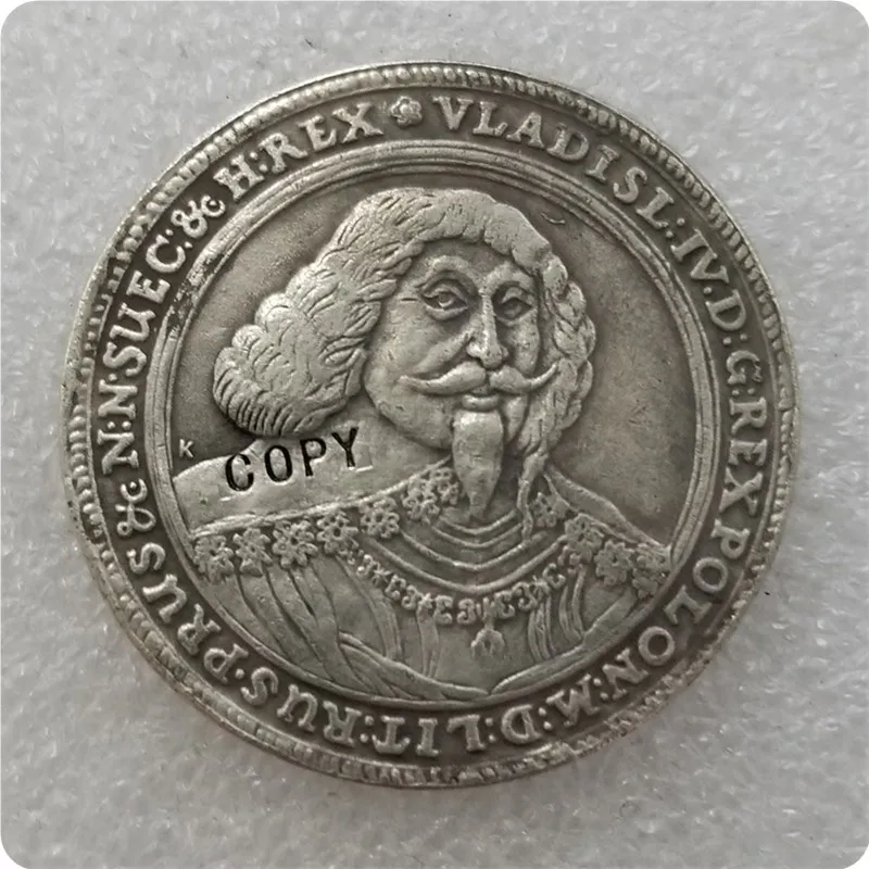 Poland Talar 1637 VLADISLAW IV Gedanensis DANZIG super Copy Coin commemorative coins-replica coins medal coins collectibles