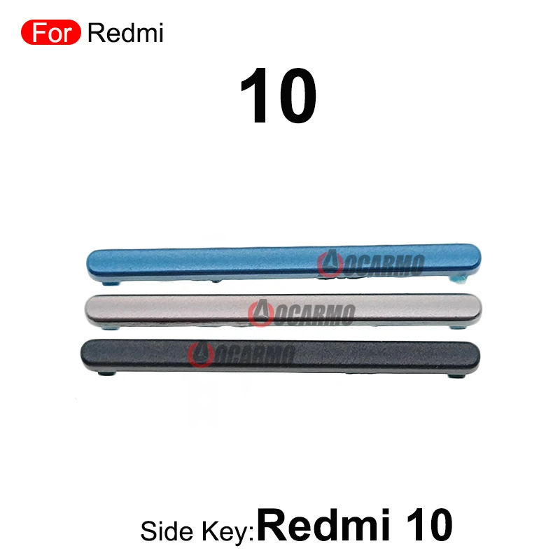 1Pcs Black Blue White Side Key For Redmi 10 Power On Off Volume Buttons Replacement Parts
