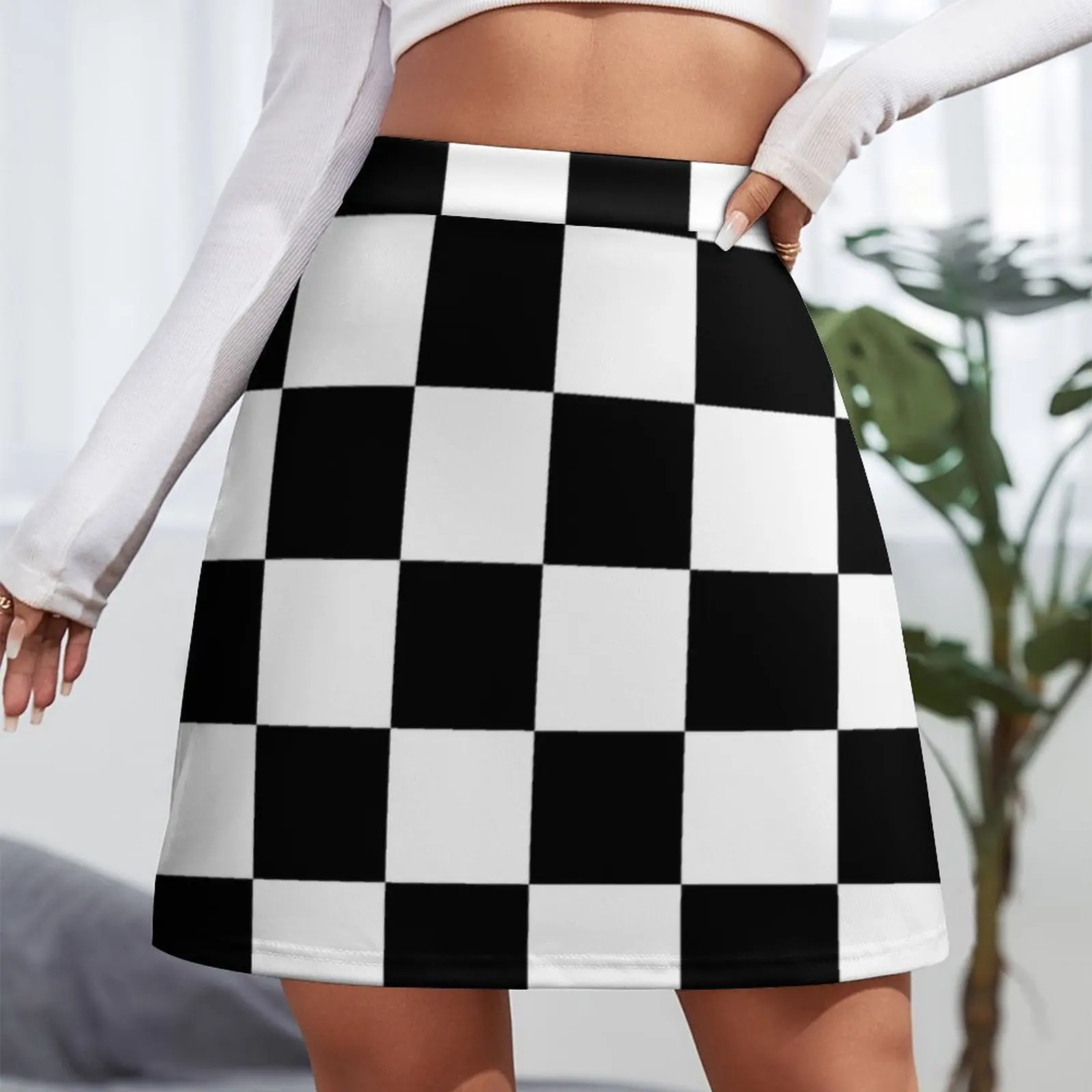 Checkered Flag Racing Chess Chessboard Checkers Checkerboard Mini Skirt Kawaii women's clothing korea stylish Woman skirt