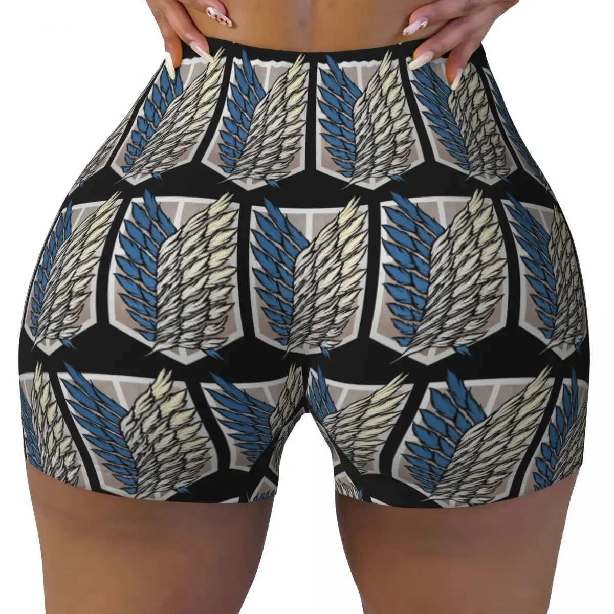 Custom Attack On Titan Women Gym Workout Running Shorts Athletic Volleyball Biker Yoga Shorts