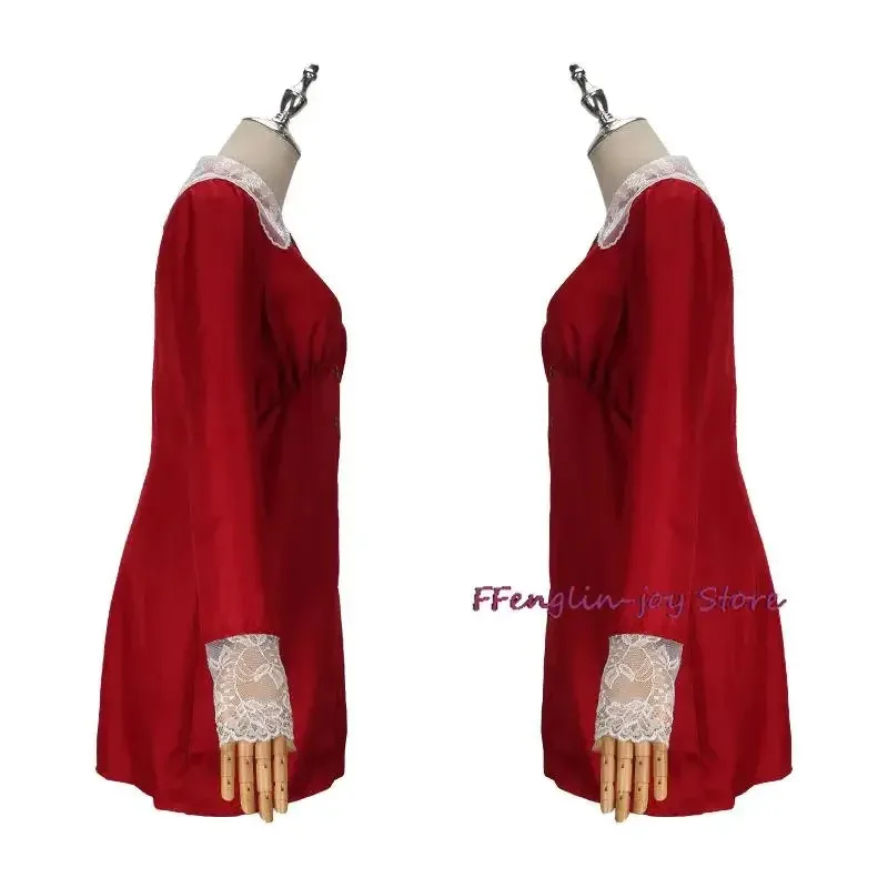 Abito Sabrina Spellman Fantastiche avventure di Sabrina Abito cosplay Donna Primavera Estate Gonna rossa a maniche lunghe Festa di Halloween