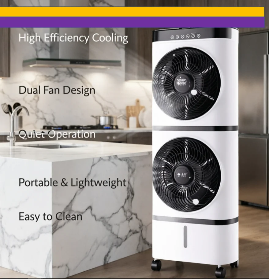 Camel 220V Portable Air Cooler Double Layer Quiet Cooling Fan with Water Tank for Home And Office Use LYH image 2