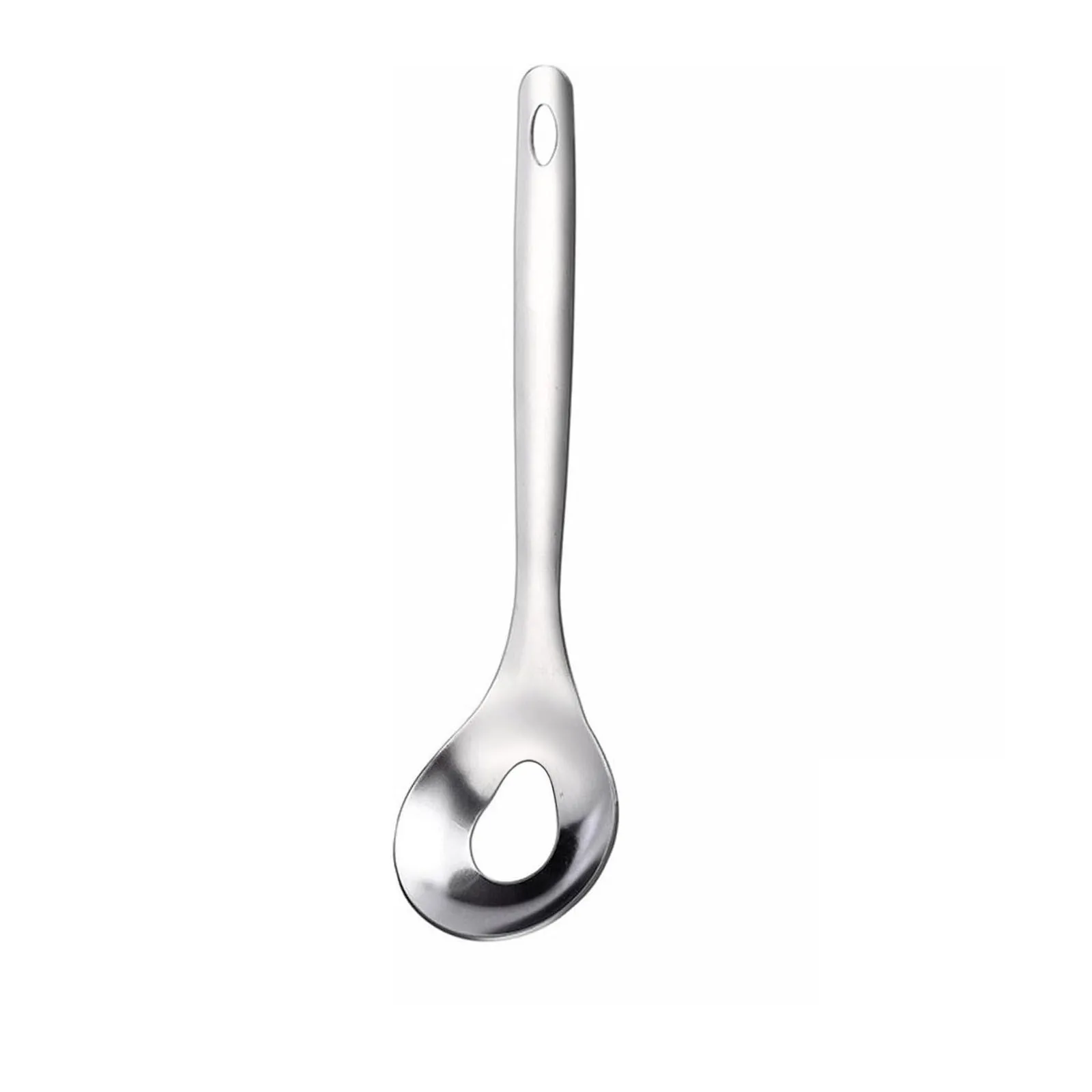 Stainless Steel Croquettes Meatball Spoon Mold Non-stick with Round Hole Meatball Maker Spoon Hangable Meat Press Tools