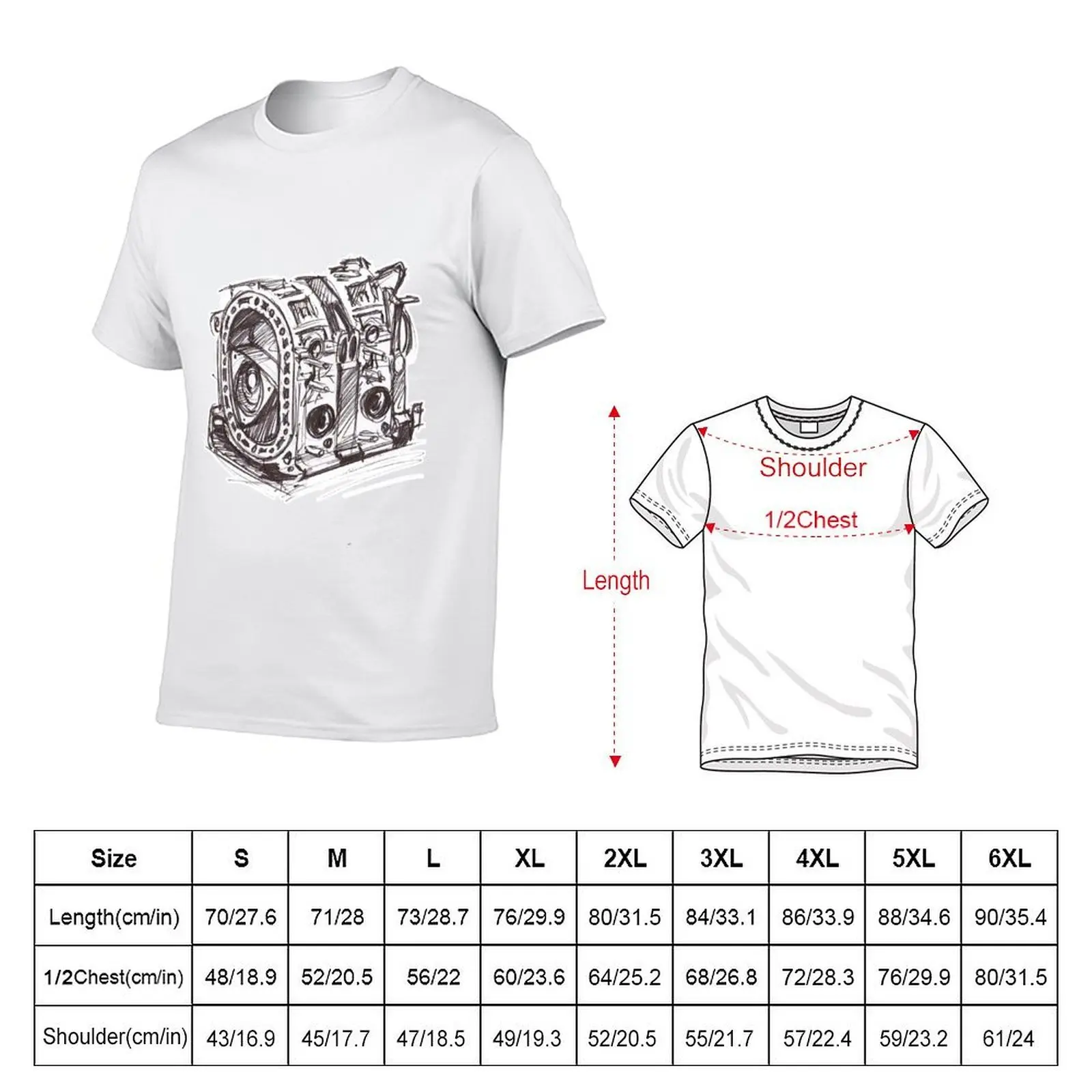 Wankel Engine T-Shirt t shirts for man slim fit t shirt custom print T-Shirt