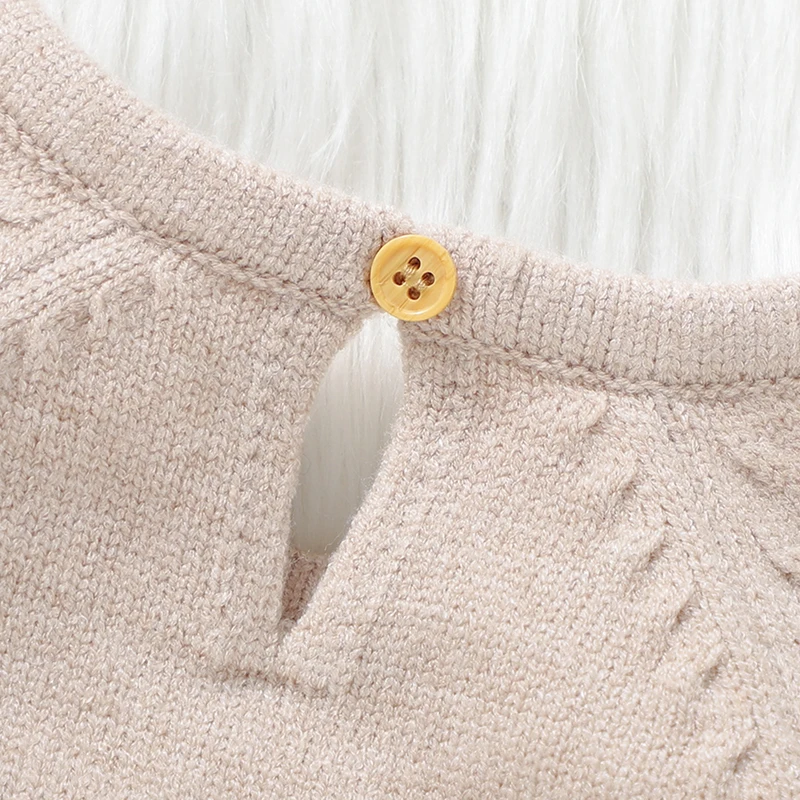 ملابس داخلية شتوية للأطفال حديثي الولادة من 0 إلى 18 مترًا للأولاد والبنات بأكمام طويلة محبوكة للخريف بدلة قفز غير رسمية للرضع قطعة واحدة #3
