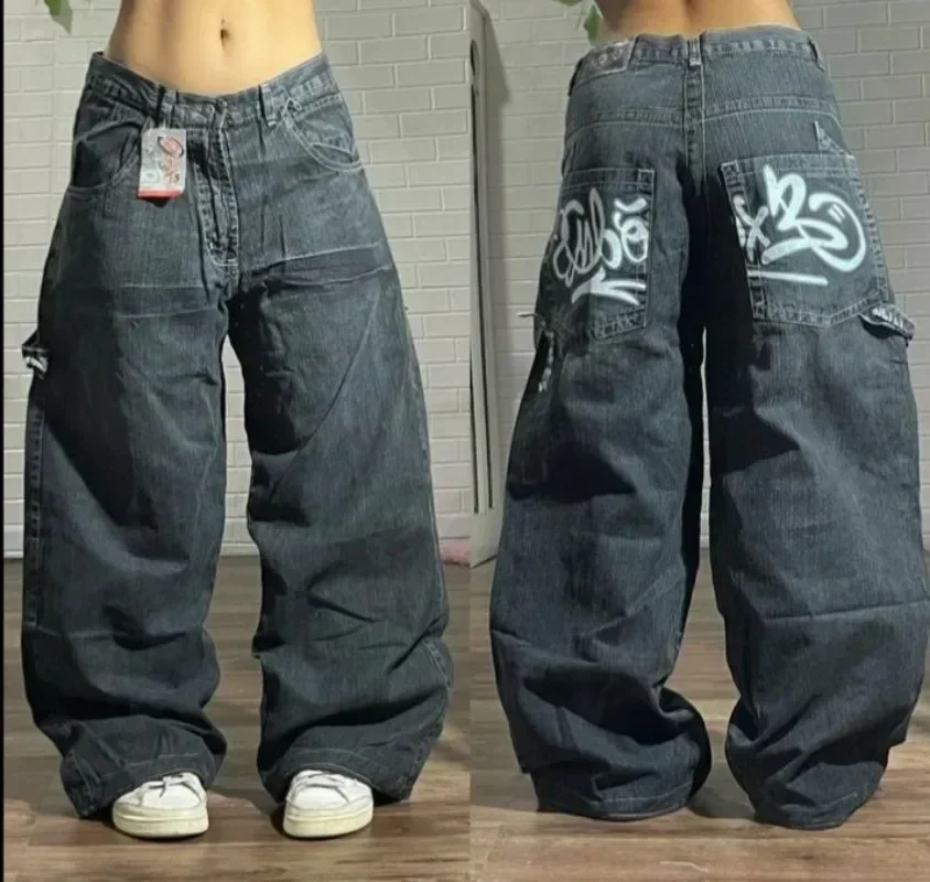 Jeans droits à jambes larges pour hommes, pantalons de surintendant en denim, mode de rue américaine, Hip Hop, vadrouille unisexe, Y2K, Harajuku, tendance, nouveau