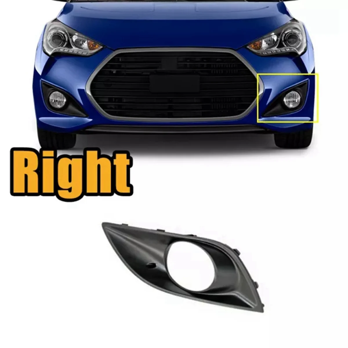 Automobile L&R Fog Lamp Light Cover 86524-2V500 86523-2V500 for Hyundai Veloster Turbo 2013-2017