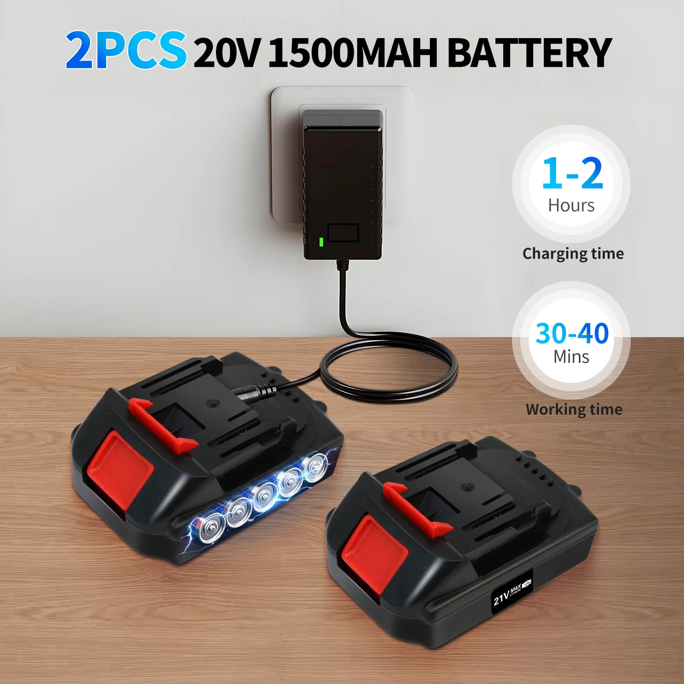 Kettensäge, tragbare 8-Zoll-Akku-Benzin-Kettensäge, leistungsstark, mit 2 Batterien, 3 Ketten zum Holzschneiden, Baumschneiden, Camping