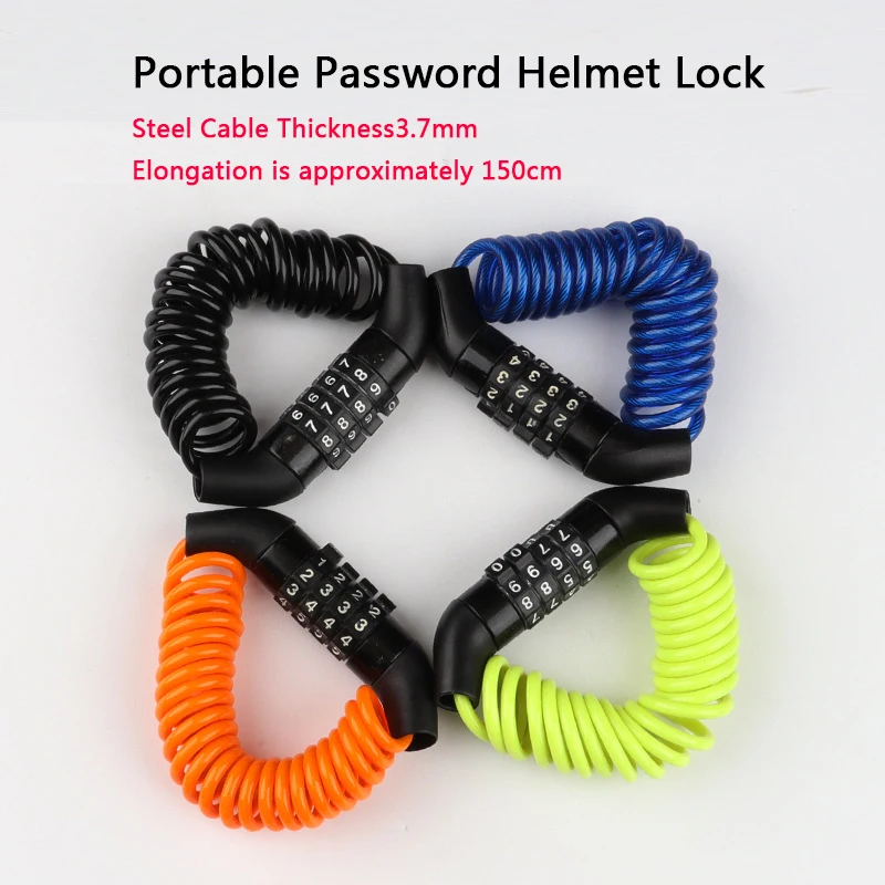 

Portable Steel Cable Security Bicycle Lock Password 4 Digit Anti-Theft Combination Number Code Bike Safety Accessories 1Pc, 2Pcs