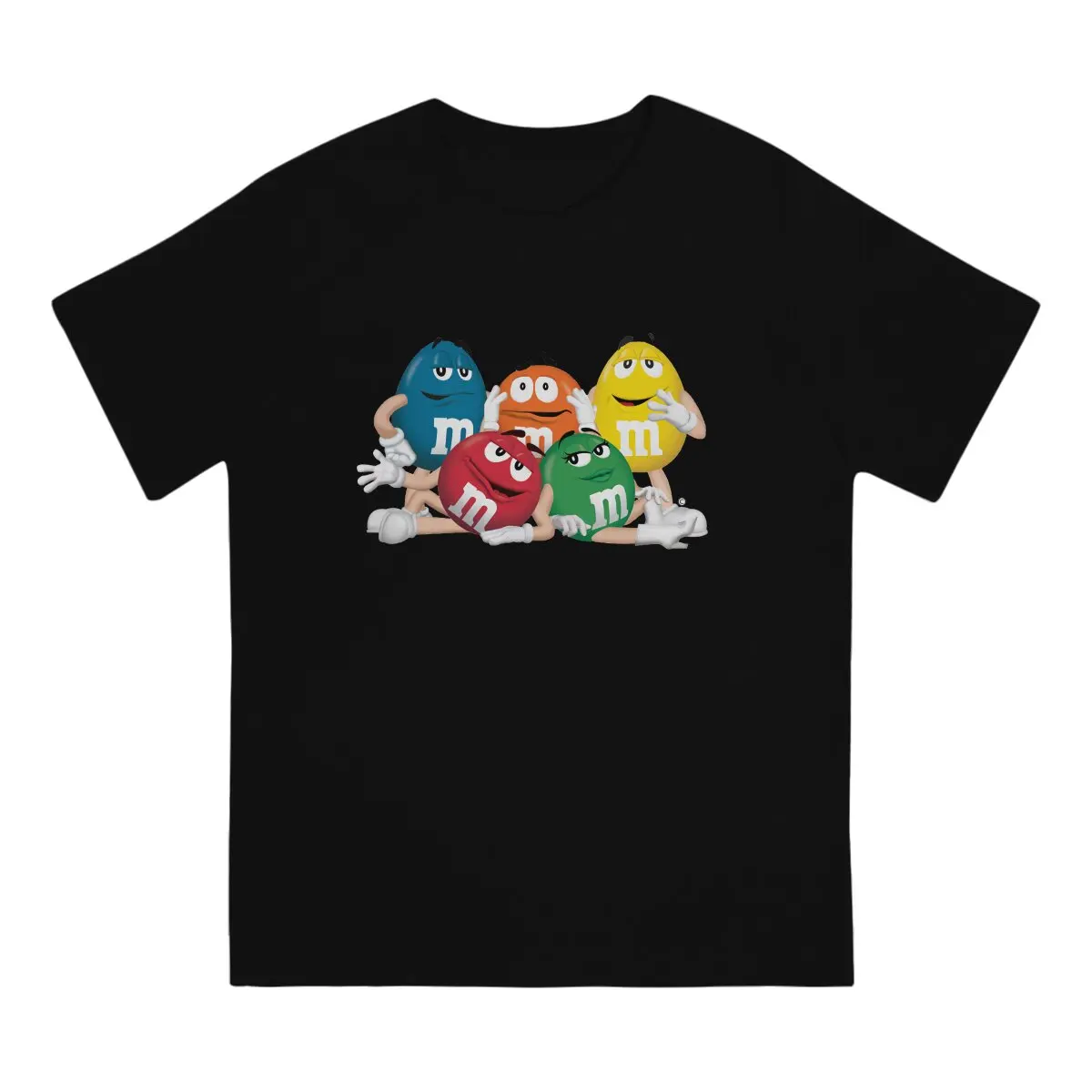 Vintage Novelty T-Shirt Men Round Neck Cotton T Shirts M Chocolate Candy Cartoon Colorful Short Sleeve Tees 4XL 5XL 6XL Tops