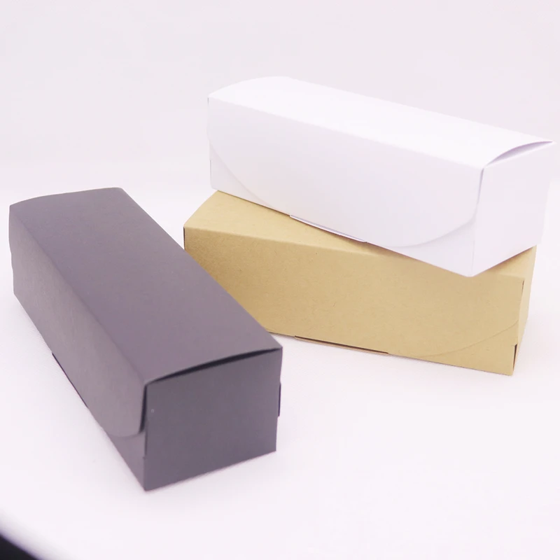 10PCS 19.2*7*5cm Deluxe Pure color paper gift box Kraft&black&white color Cake&Cookies&candy packageing boxes Festivals gift box