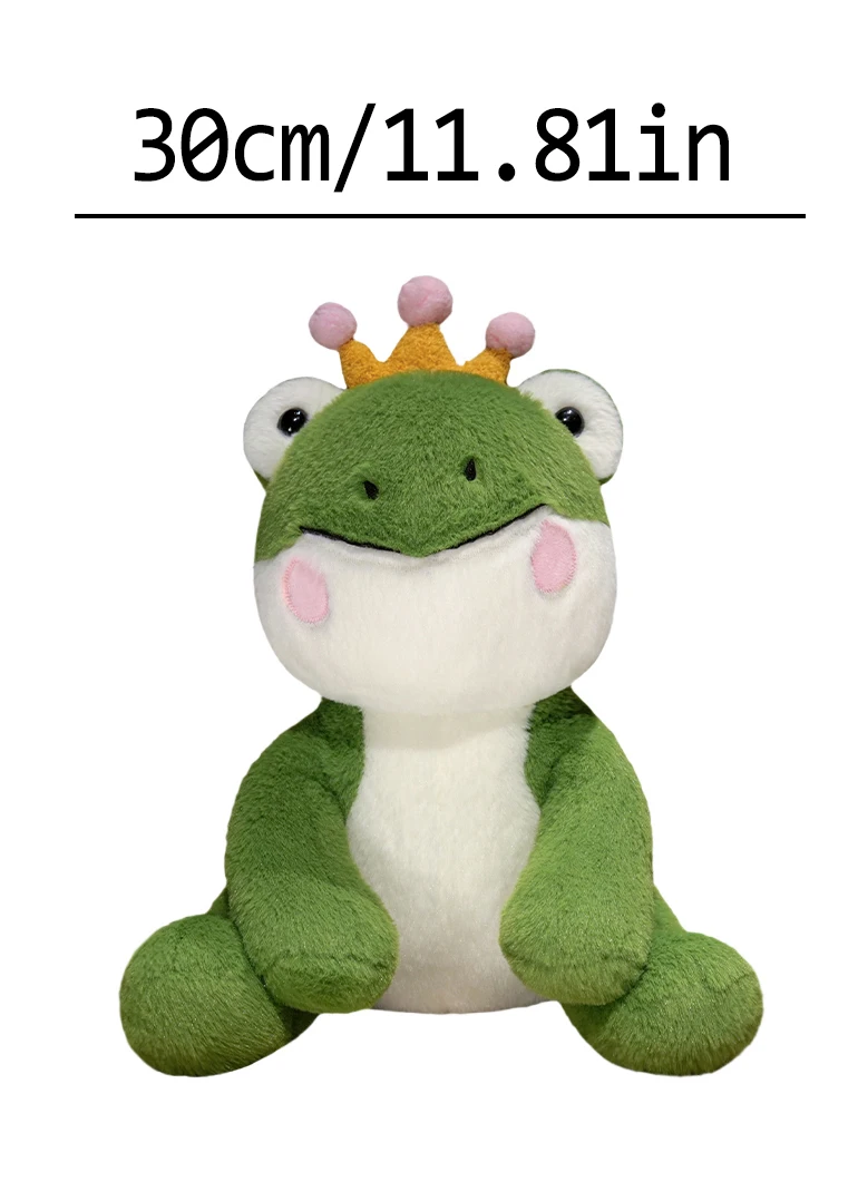 1pc30cm/11,81 pulgadas rana príncipe dibujos animados bosque animal muñeca niños muñeca juguete regalo de cumpleaños rana pequeña verde lindo divertido mascota creativa c