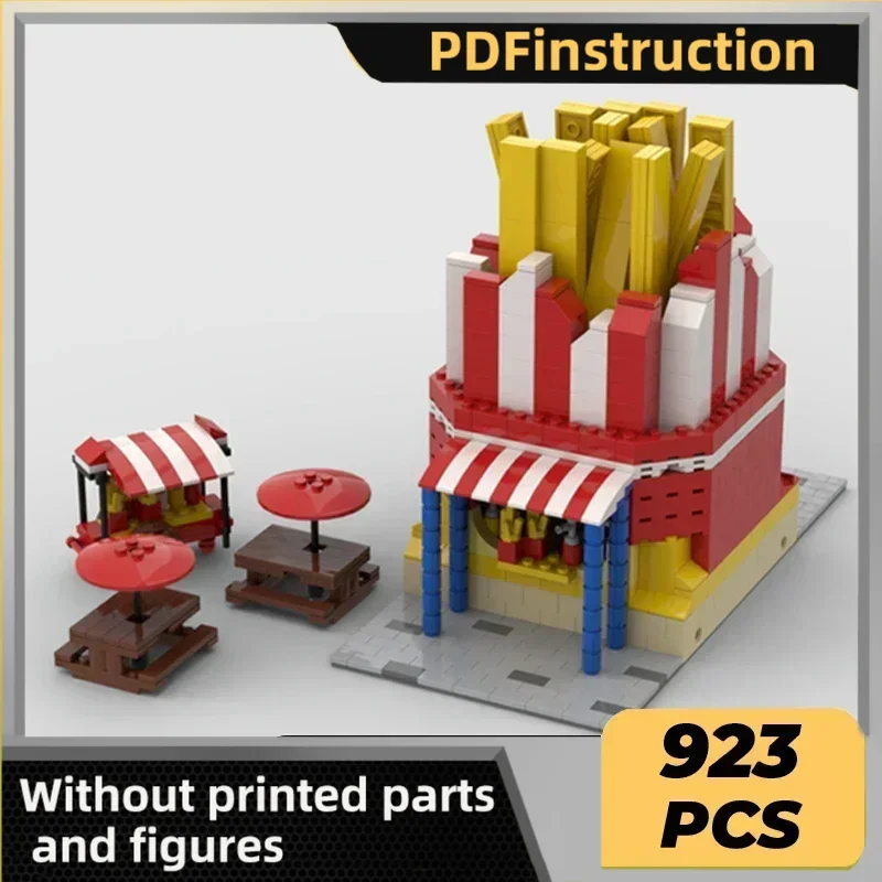 

City Street View Model Moc Building Bricks French Fries Stand Technology Modular Blocks Gifts Christmas Toys DIY Sets Assembly