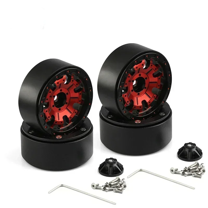 

4PCS Metal Wheel Hub 1.9 Beadlock Wheel Rim for 1:10 RC Crawler Axial SCX10 SCX10 II 90046 AXI03007 TRX-4