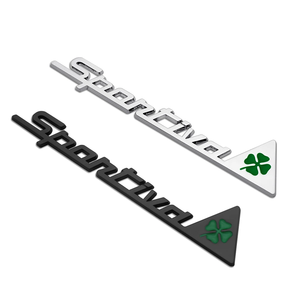 3D Car Rear Trunk Decoration Four Leaf Clover Sportiva Emblem Metal Sticker for Alfa Romeo Giulia Mito Giulietta GT 147 156 159