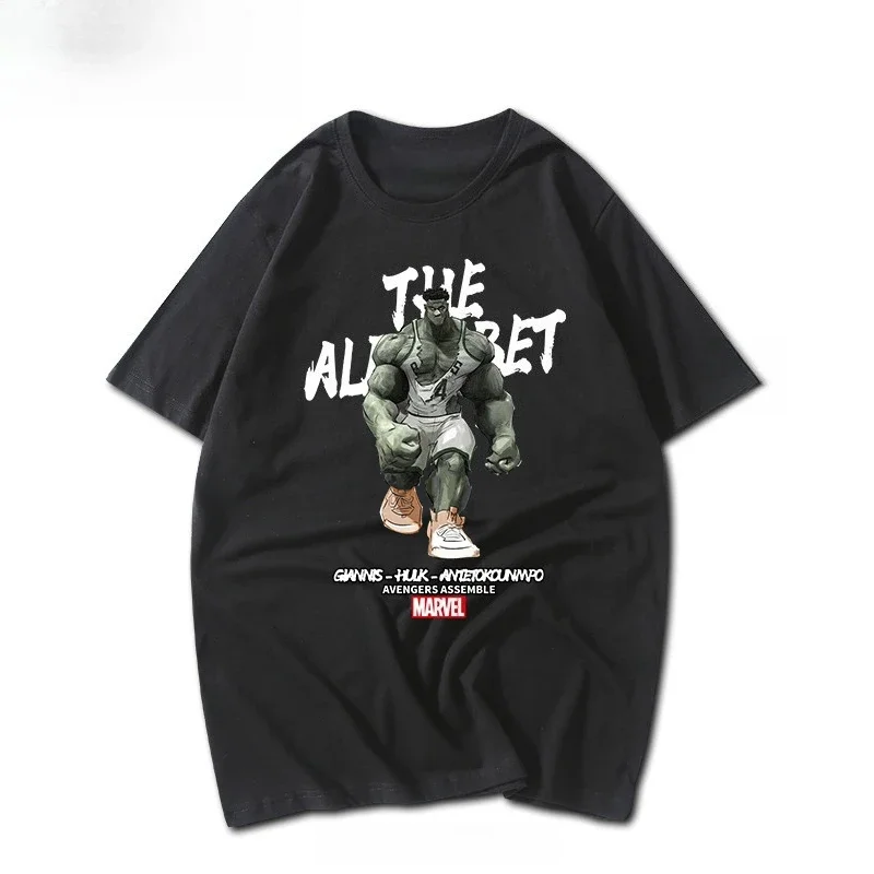 

Marvel Hulk Print Fashionable Men's T-shirt, 100% Pure Cotton Short-sleeved Casual and Comfortable T-shirt Men's Top