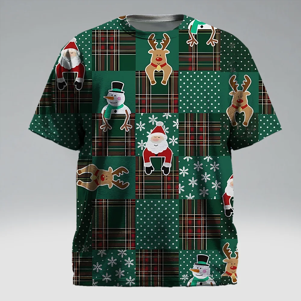 

S-9xl, большие размеры, большой и высокий короткий рукав (Рождественский элемент), стильные красно-зеленые оттенки, легкие, подходят для комфорта на весь день