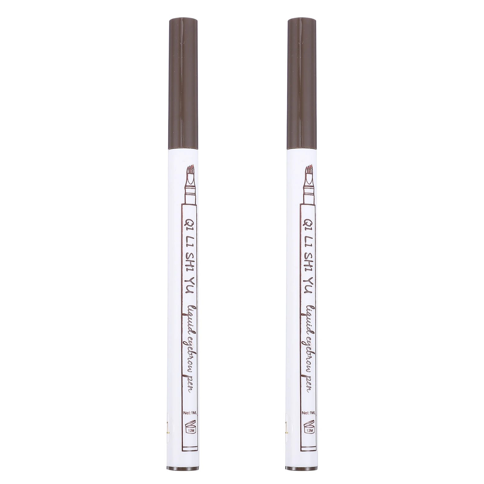 

2pcs Automatic Eyebrow Pencil Four Pronged Liquid Waterproof Long Eyebrow Pen Lasting Makeup Pencil For Makeup Plastic