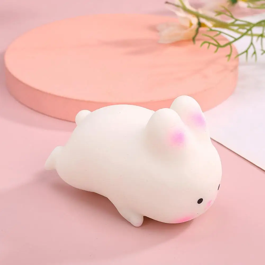 Stress Relief Toy Lovely White Bunny Pinch Toys Decompression Soft TPR Rabbit Squishes Kids Adults Squeeze Toy Party Favor