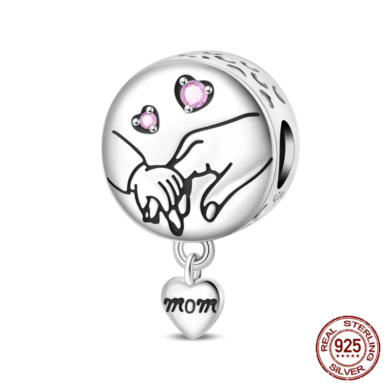 

Круглые розовые циркониевые подвески из бисера для браслета, подходят оригинальные женские браслеты из стерлингового серебра 925, сделай сам, изготовление ювелирных изделий, подарок