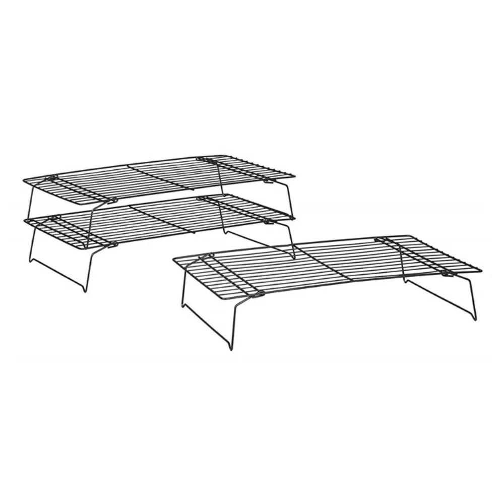 

Biscuit Holder 3 Layer Cake Cooling Rack Stackable Foldable Wire Grid Non Stick Oven Safe Baking Tray Cooking
