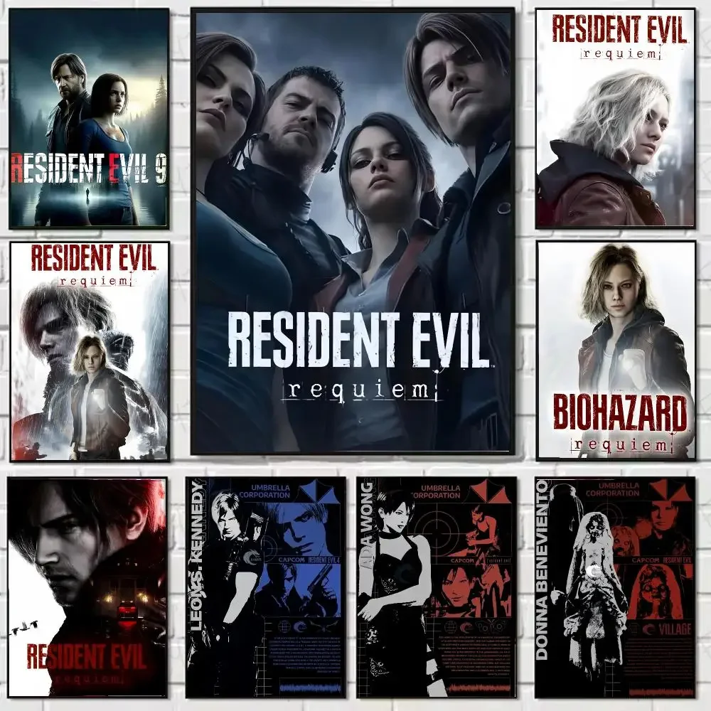 Classic Gane R-Resident Evil Poster Stickers, suitable for game rooms, bedrooms, corridors, home wall art decor, gifts