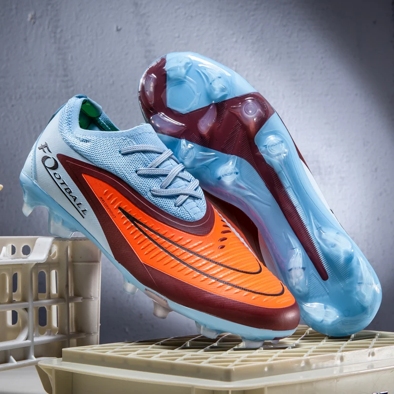 New Summer Football Shoes Long Spike Grass Football Shoes Training Competition Low Top Spike Sports Shoes For Men 35-45