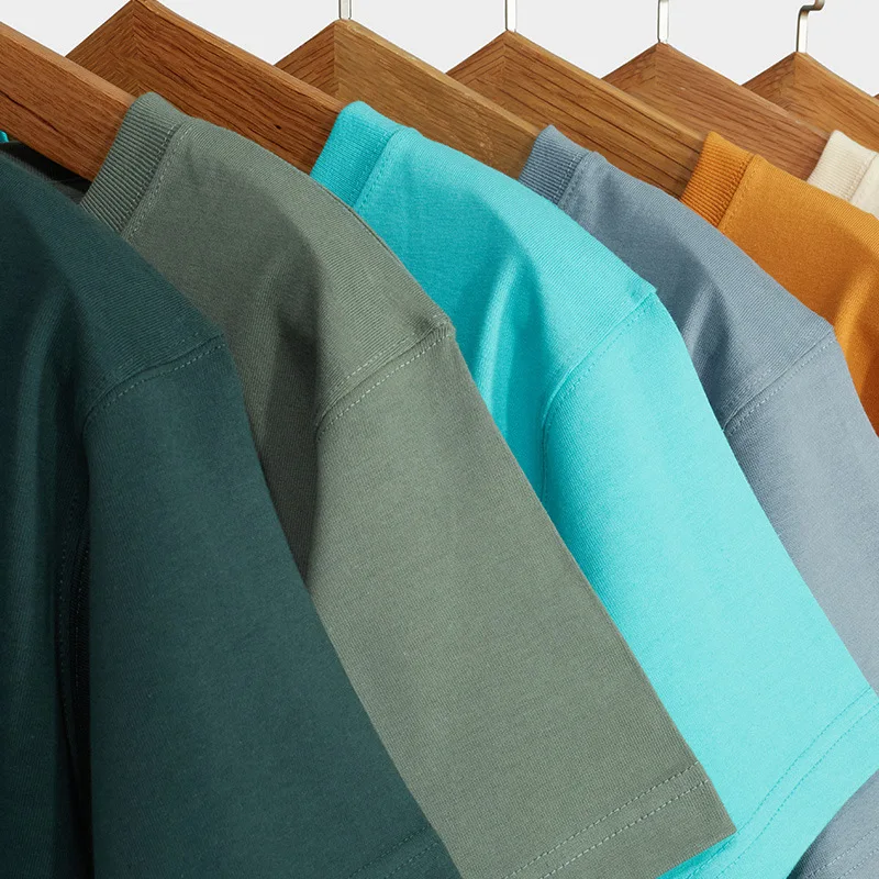 

New Heavyweight300Combed Cotton Crew Neck Short SleeveTMen's Trendy Uniform Cultural Shirt PrintlogoWholesale Customi