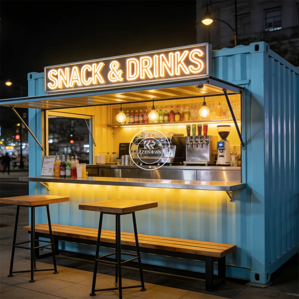 Mobile Container Restaurant Prefabricated Bar Coffee Shop Kiosk Premium Street Bar Portable Restaurant For Sale