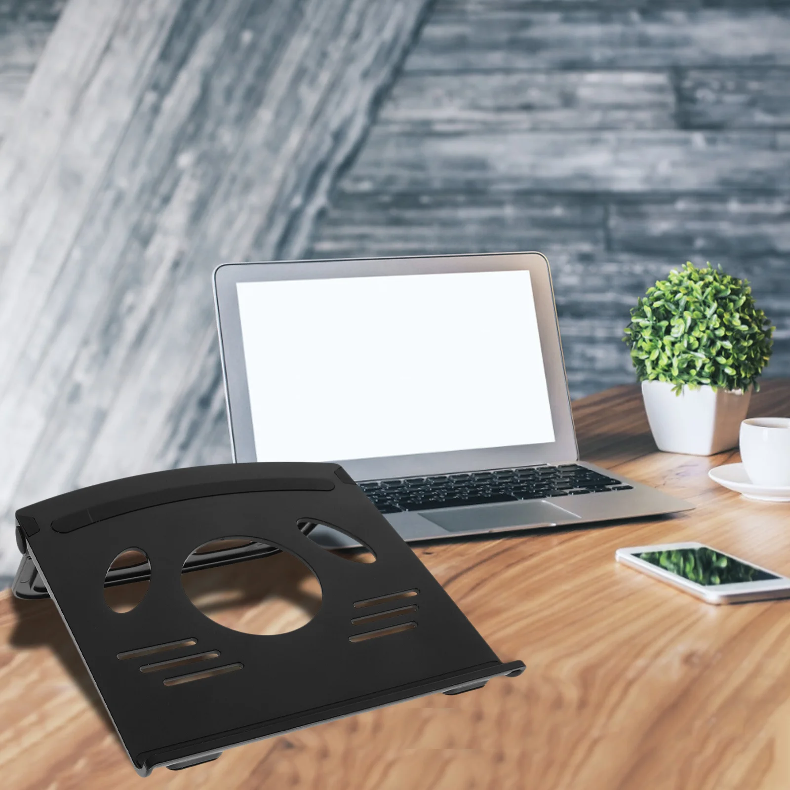

Notebook Cooling Stand ABS Silicone Laptop Holder Desktop Riser Space-Saving Anti-Slip Laptop Lift for Desk Tablet Holder