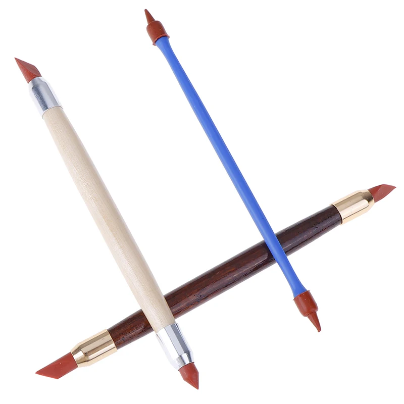[MOA]3Pcs Silicon Rubber Shaper Pen Double-head Pottery Clay Sculpture Shaping Tools[MOA] view 2