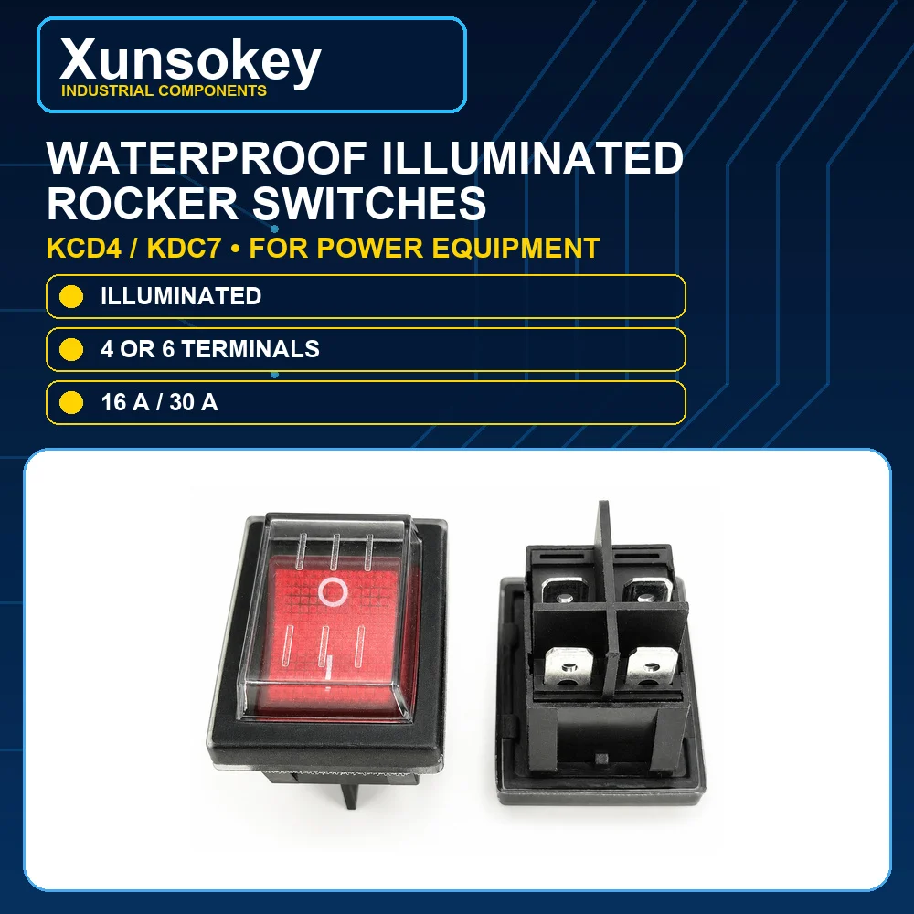 KCD4 Rocker switch ship type switch rocker power button 4/6PIN red light green light 31x25mm16A/30A 250v ON-OFF/ON-OFF-ON