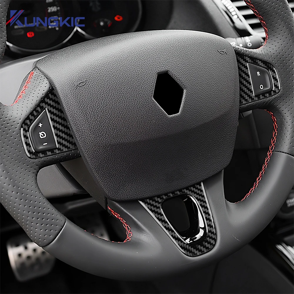 Real Soft Carbon Fiber Sticker For Renault Fluence Megane RS 2009 2010 2011 2012 2013 2014 2015 LHD RHD Car Steering Wheel Trim