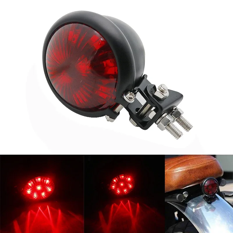 Motorcycle Red LED 12V Adjustable Cafe Racer Style Stop Tail Light Motorbike Brake Rear Lamp Taillight for Chopper Bobbe image 6